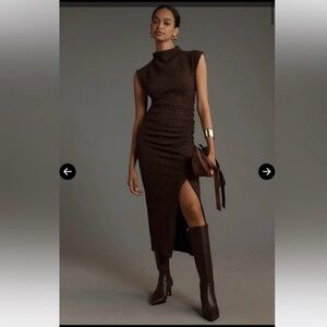 Anthropologie Maya Chocolate Brown Midi Dress size XS